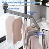 Greenfields No-Drill Wall-Mounted Folding Clothes Drying Rack – Vacuum Suction, 360° Adjustable, Telescopic Pull-Out Bar, Rust-Resistant Aluminium for Small Spaces