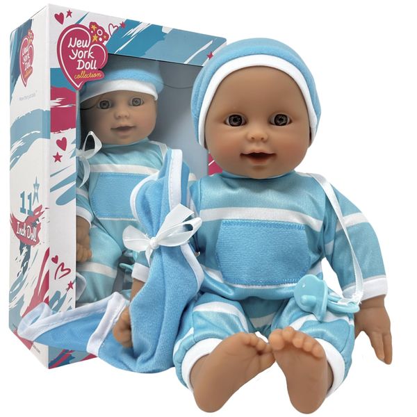 The New York Doll Collection 11 inch Soft Body Doll in Gift Box - Award Winner & Toy 11" Baby Doll (Hispanic)