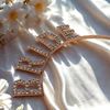 Bridal Rhinestone Crown Headband, Rose Gold, BRIDE Letters, 4.8 cm Width