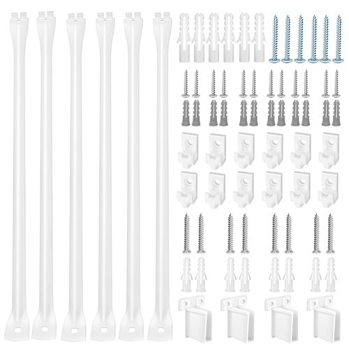 12-Inch Wire Shelf Bracket Set – Includes 2pcs Wire Shelving Support Brackets, 6pcs Shelf Clips & 2 pcs U-Shaped End Brackets for Closet, Wall & Storage Shelves(2Pack)