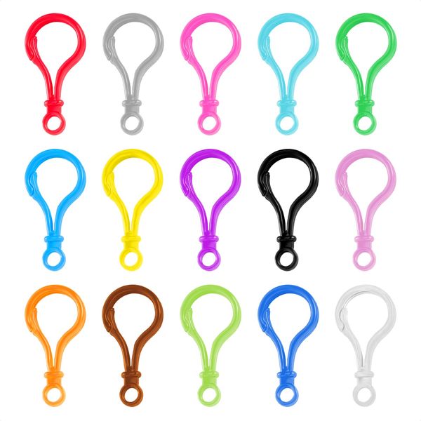 100Pcs Plastic Keychain Clips for Crafts - Lobster Claw Clasps for Keychains for Crafts Plastic Keychain Clip for Backpack - Clip Keychain Hooks Lanyard Snap Hooks and Clasps for Jewelry Making