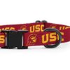 USC Trojans Collars and Leashes | Officially Licensed | Adjustable-Fits All Pets! (Medium Collar)