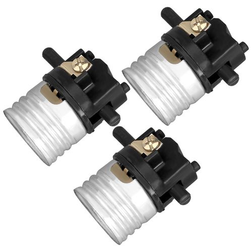 E26 Light Socket Push Thru On/Off Lamp Socket, Medium Base E26 Socket Interior Shell Incandescent Lampholder Replacement Parts for Table & Floor Lamps (3 Pack)