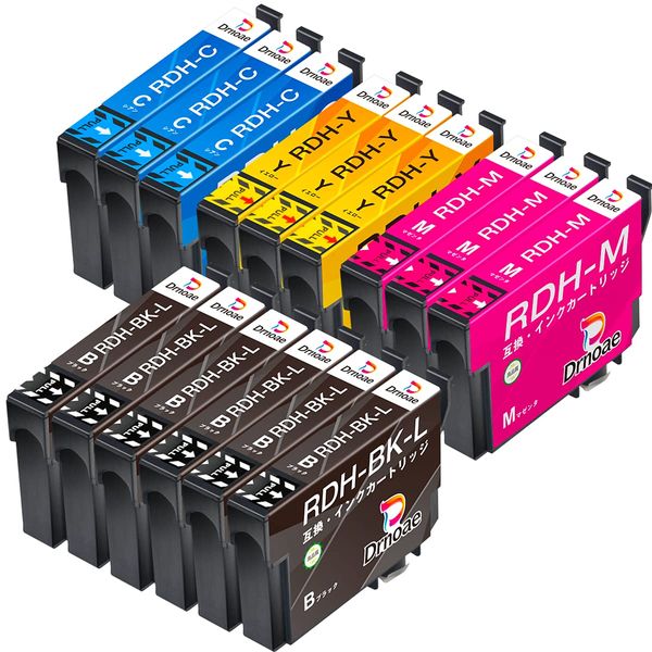 Epson Compatible Ink Cartridge, RDH-4CL, Compatible Ink Cartridge, RDH Recorder, Ink, Compatible Ink, PX-048A, PX-049A, High Capacity, Instruction Manual Included, Remaining Level Indication,