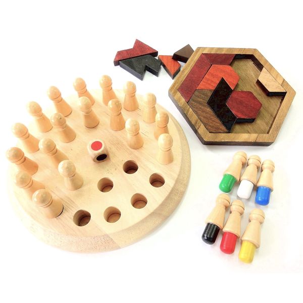 Pipittto Rehabilitation Training, Anti-Aging, Wooden Puzzle, Nursing, Educational, Adult, Children, Fingertips, Brain Training, Concentration, Game, Set of 2