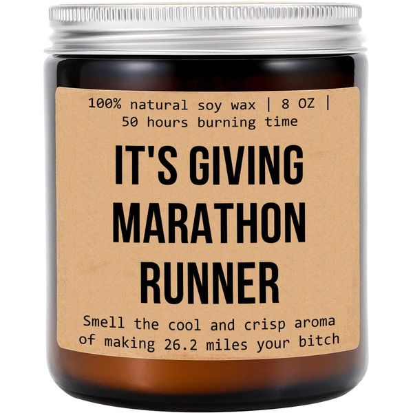 It's Giving Marathon Runner Candle - Marathon Decoration - Gift for Him/Her