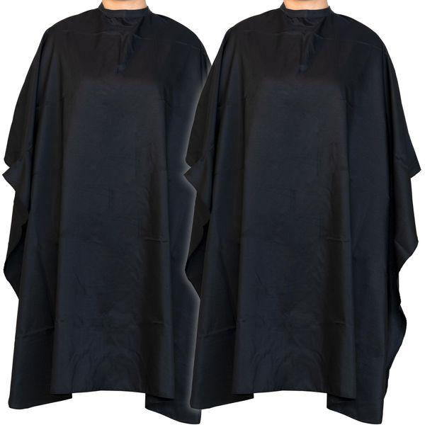 2 Pack 59" x 47" Barber Cape Professional Salon Cape Hairdresser Cover Cape with Adjustable Snap Closure for Men Women Kids Hair Cutting Hair Dye