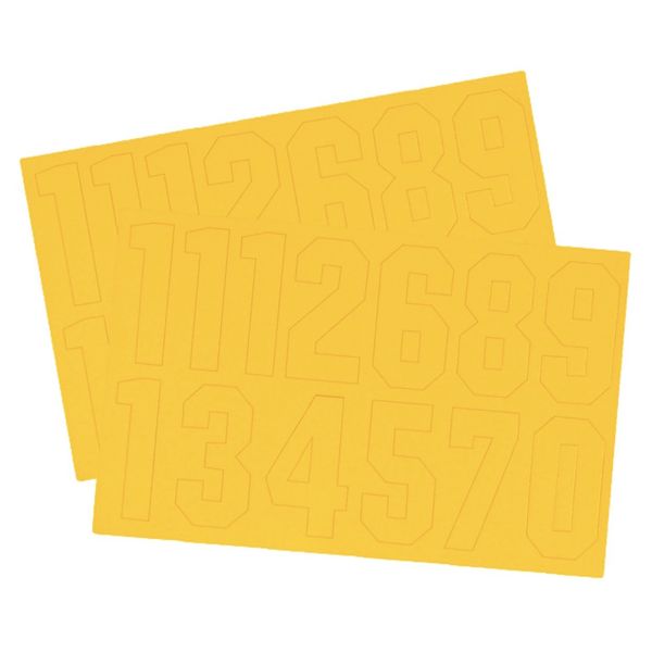 A&R Sports Number Decal, 2-Inch, Yellow