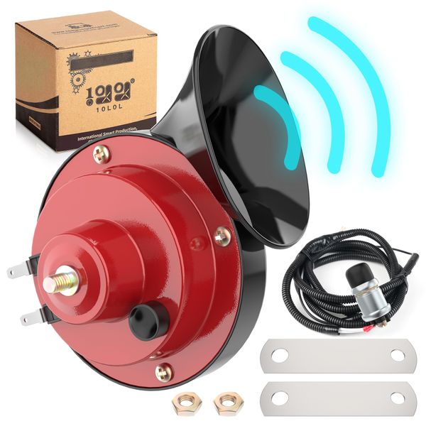 10L0L Golf Cart 12 Volt Horn Kit for Yamaha EZGO Club Car or UTV Boat, Floor Mount Button Switch, Volume Up to 118db