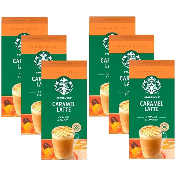 Starbucks Caramel Latte Premium Instant Coffee, 5 Sachets, (Pack of 6, Total 30 Sachets)