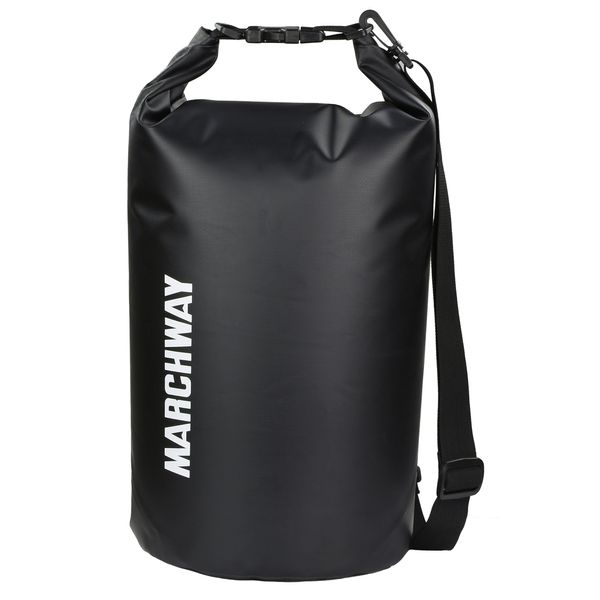 MARCHWAY Floating Waterproof Dry Bag Backpack 5L/10L/20L/30L/40L, Roll Top Sack Keeps Gear Dry for Kayaking, Rafting, Boating, Swimming, Camping, Hiking, Beach, Fishing (Black, 30L)