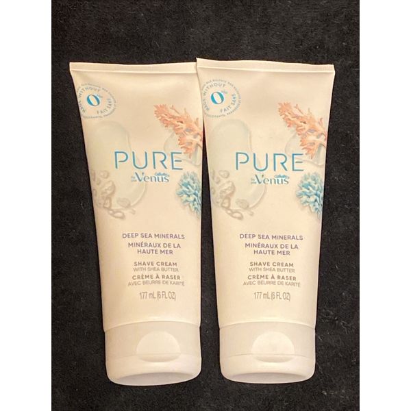 2 Count Pure By Venus 6 Oz Deep Sea Minerals Shave Cream With Shea Butter