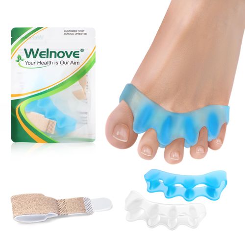 Welnove Toe Separators: Correcting Bunions and Restoring Toes to Their Original Shape - for Men and Women, Toe Spacers, Bunion Corrector - 4Pcs