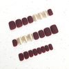 Sand Polishing Matte Nail Tips 24pcs Short Nail Tips with Double Sided Adhesive Tape Nail Tips for Weddings, Parties, After-Parties and More (Matte-Tri-Color)