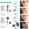 Self Ear Piercing Kits – 4 Pack Self Ear Piercing Gun With Hip Hop Black Earrings,Cool Boy Girls Men Ear Pearcings Kit Black Earring Studs,Safety Ear Piercing Gun Kit Tool (6MM Black Simple)