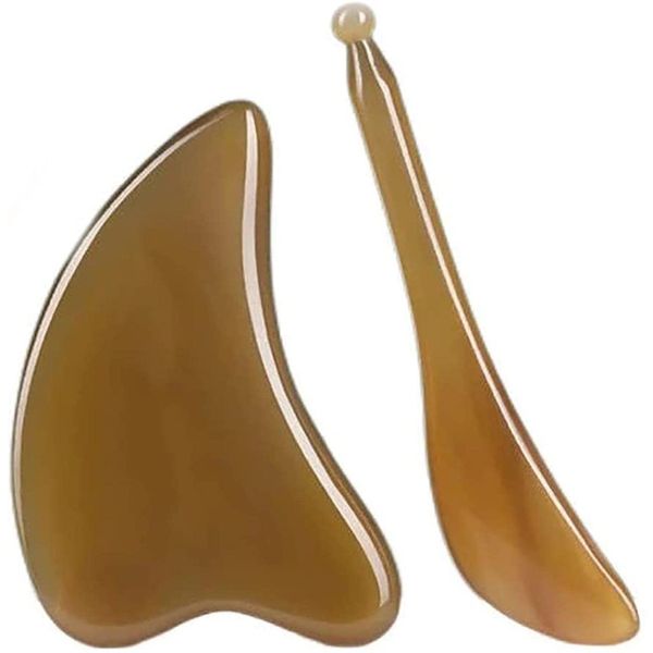 Serend Natural Ox Horn, Cassa Plate, Massage Tool, For Beautiful Face, Sensitive Skin, Small Face, Face Line, Forek, Head, Full Body, Massage, Improves Skin Ruffle, Erases, Ox Horn Comb, Anti-Static, Eye Massage Face, Removes Poison to Reduce Fatigue, For