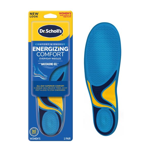 Dr. Scholl's Women's Doctor Shawl Comfort Energy Massage Gel Insole, 1 Pair, Size 6-10 Girls