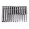 12 x 50mm Tamper Evident Security Drill Bit Set, Torx Screwdriver, Flat Head, 1/4" Hexagon