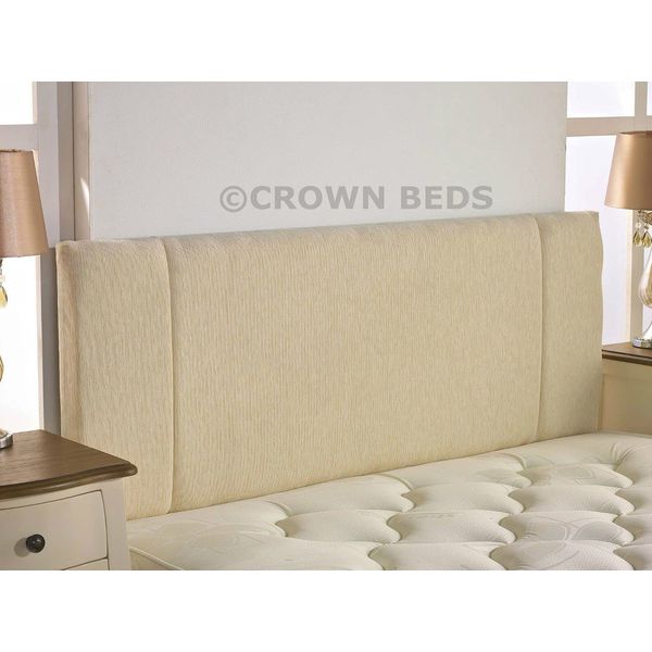 CROWNBEDSUK QUALITY PORTOBELLO CHENILLE HEADBOARD 2ft6,3ft,4ft,4ft6,5ft,6ft (4FT6 DOUBLE, Cream)
