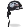 Hot Leathers - HWH1041 Lone Wolf Head Wrap (Black)