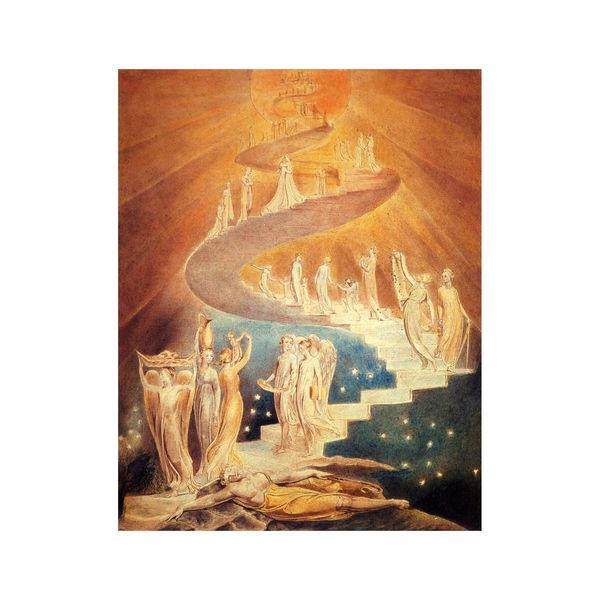 Spiffing Prints William Blake - Jacob's Ladder - Small - Matte - Framed