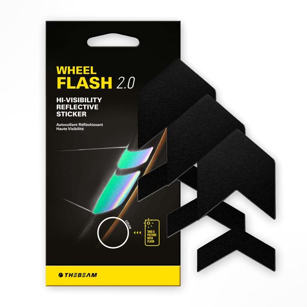 THE BEAM - Wheel Flash 2.0 - Reflektoren Fahrrad, Fahrrad Aufkleber, Reflektorband Selbstklebend, Rückstrahler, Reflektor Aufkleber, Reflektorband Selbstklebend (Schwarz Regenbogen)