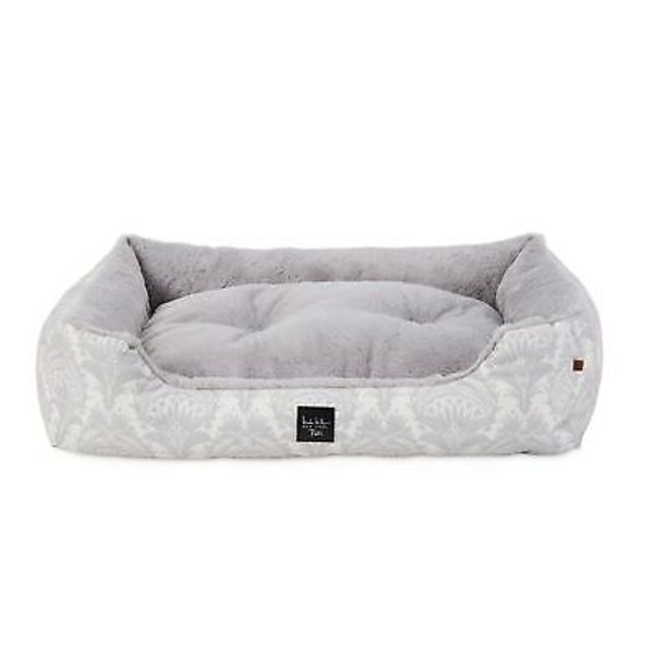 PET Mod Damask Plushy Bolster Pet Bed, Cozy & Calming, Water Repellent, Non-S...