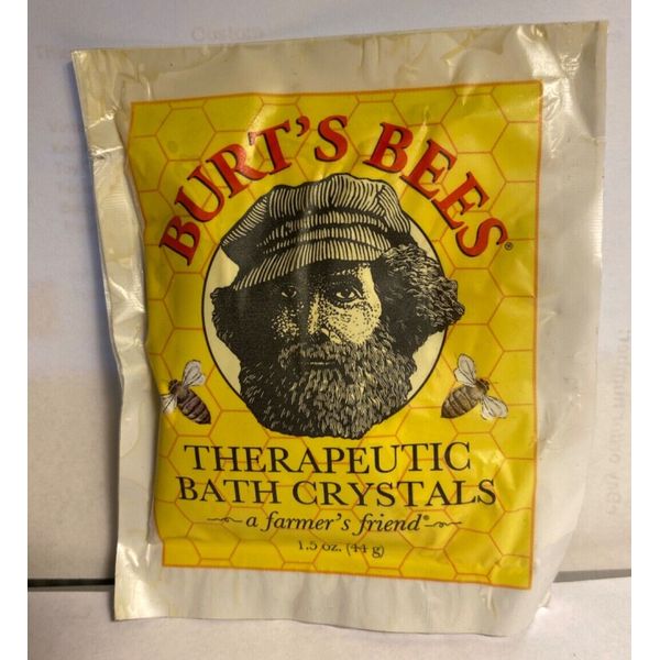 New Sealed Burt's Bees Therapeutic Bath Crystals, 1.5 oz Packet, 100% Natural