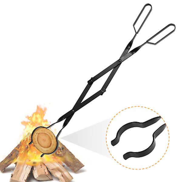 Heavy Duty Campfire Fireplace Wood Log Grabber Fire Tongs Fire Pit Grill Use