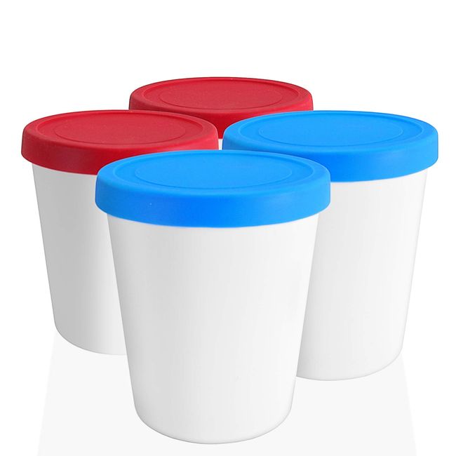 Ice Cream Containers 5 Pack 1qt Freezer Storage Tubs With Silicone