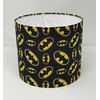 Black Super Hero Logo Cotton Drum Lampshade