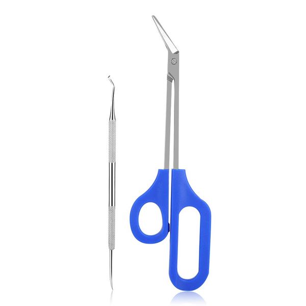 Long Handled Toenail Scissors Clippers Perfect for Thick Toe Nails Easy Reach Handle Unique Design Ergonomic Cuticle Scissor Ingrown Toenail File