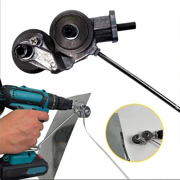 Cretee Metal Nibbler Drill Attachment,New Electric Drill Shears,DIY Electric Drill Plate Cutter Attachment,Electric Drill Plate Cutter, Safe and Durable Drill Attachment for Metal Cutting