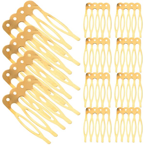 Luxshiny 50Pcs Hair Combs, 5 Teeth wedding veil hair combs Bridal Hair Comb Hair Side Comb for Fine Hair Women Girl DIY Bridal Hair Accessories