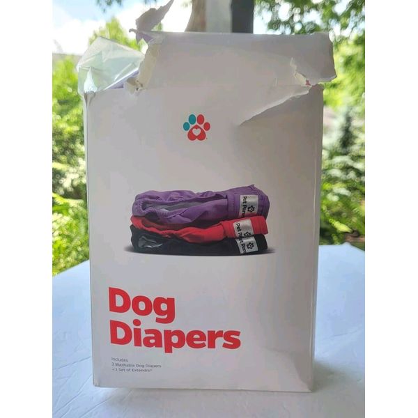 Pet Parents Washable Dog Diapers LARGE 3 Pair Reusable Princess Pack 19-27" Wais