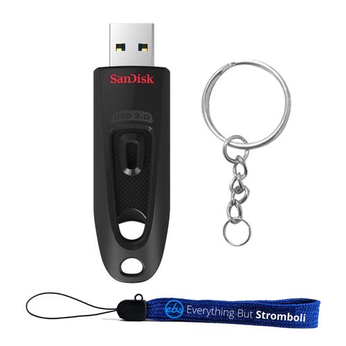 SanDisk 512GB Flash Drives Ultra 3.0 USB High Performance Thumb Drives Pen Drive (SDCZ48-512G-U46) Bundle with (1) Everything But Stromboli Lanyard & Key Ring