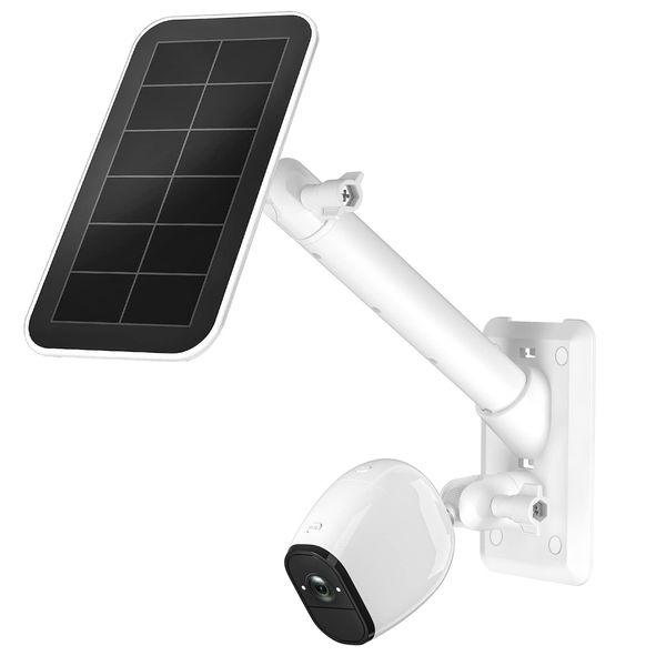 HOLACA 2 in 1 Halterung für Arlo Solarpanel/Arlo Pro 3/Arlo Ultra1&2/Arlo Essential/Arlo Pro 4 /eufyCam Outdoor Zubehör für Arlo Pro 4 und Arlo Solarpanel (White 1Pack)