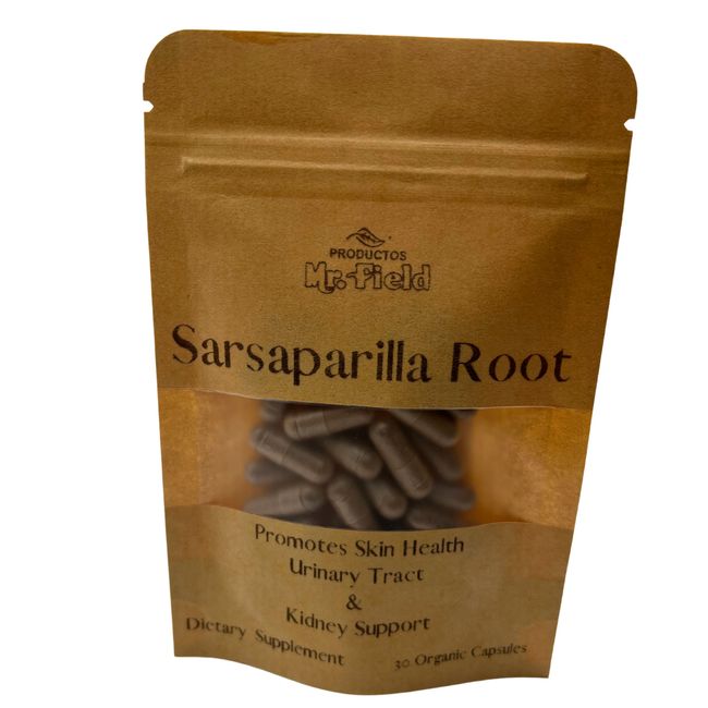 Sarsaparilla Root 100% Organic Capsules 500 mg Quantity 30