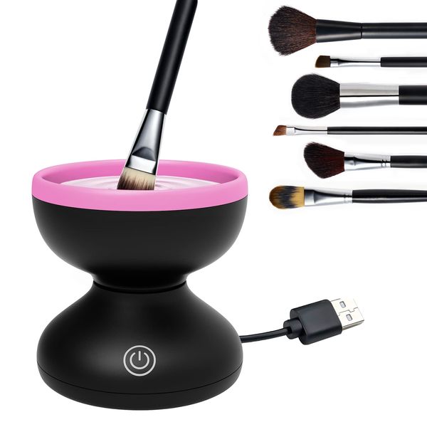 Make up Brush Cleaner Set, Electric Makeup Brush Cleaner Machine Deeply Cleaning Fast Spin Cleaner for Various Beauty Makeup Brushes