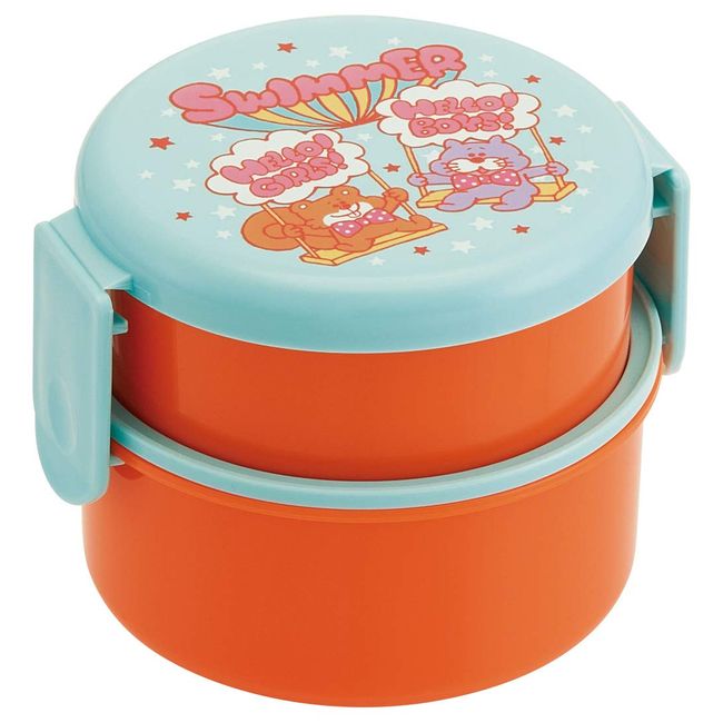 Skater ONWR1 Round Lunch Box, 16.9 fl oz (500 ml), Swimmer, Swing, Made in Japan