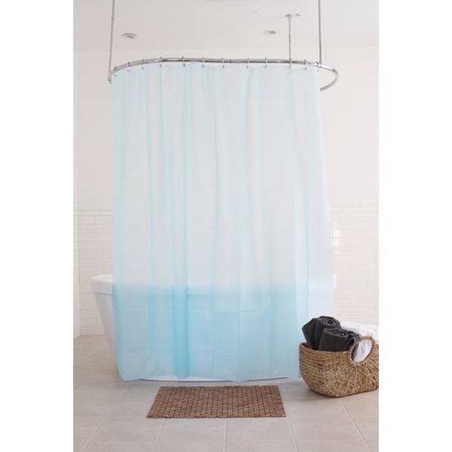Splash Home Motto PEVA 5G Plastic, Lightweight Liner with 12 Rustproof Metal Grommet Holes 70” W x 72” H, Heavy Duty Waterproof Shower Curtains for Bathroom, 70 x 72 Inch, Powder Blue
