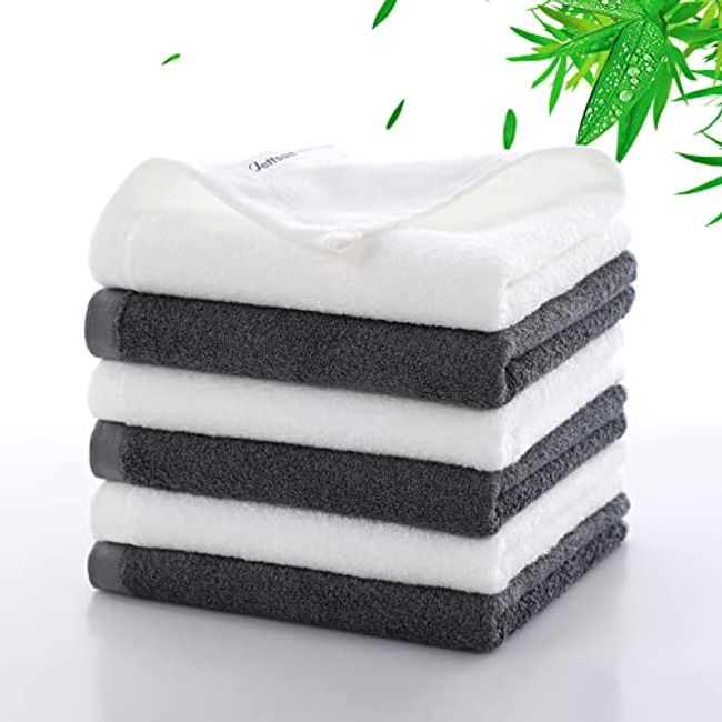 Bamboo Washcloths, Wash Cloths for Women Makeup Remover, Newborn Bath Face Towel, Natural Reusable Soft Absorbent Face Towels for Sensitive Skin 