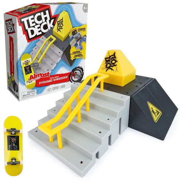 Tech Deck, Pyramid Shredder, X-Connect Park Creator, Customisable and Buildable Ramp Set with Exclusive Fingerboard, Kids’ Toy for Ages 6 and up (Styles Vary)