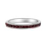 Tuscany Silver Women's Sterling Silver 2 mm Red Crystal Eternity Stacking Ring, Size N