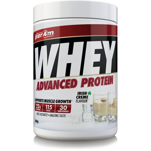 Per4m Protein Whey Powder | 30 Servings of High Protein Shake with Amino Acids | for Optimal Nutrition When Training | Low Sugar Gym Supplements (Irish Creme, 900g)