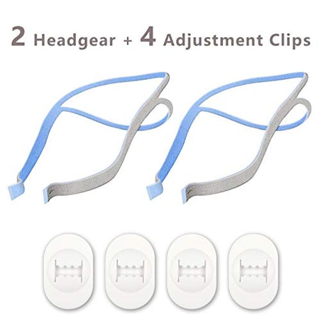 CPAP Replacement Headgear Straps with Clips for ResMed P10 Nasal
