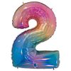 Struts Holographic Rainbow Number 2 Helium Balloon
