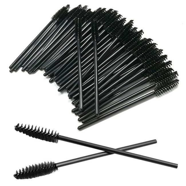 BZKSER wimpernbürste - 100 STK Einweg Wimpernbürste - Einweg Mascara Zauberstäbe,microbrush stäbchen,Mascara Bürsten für Wimpernverlängerung - Schwarz