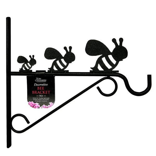 Gifts Direct 2 U Tom Chambers Decorative Bees Hanging Basket Bracket Black - 30cm