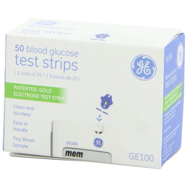 GE100 Blood Glucose Test Strips - 4/Boxes of 50 Strips = 200/Total Strips